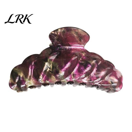 Elastic Metal Core Hair Clip Claw for Women, Crescent Moon Shape Clip, Gradient Color Back Smooth Edge Head Claw, Versatile Accessory Long Short Daily