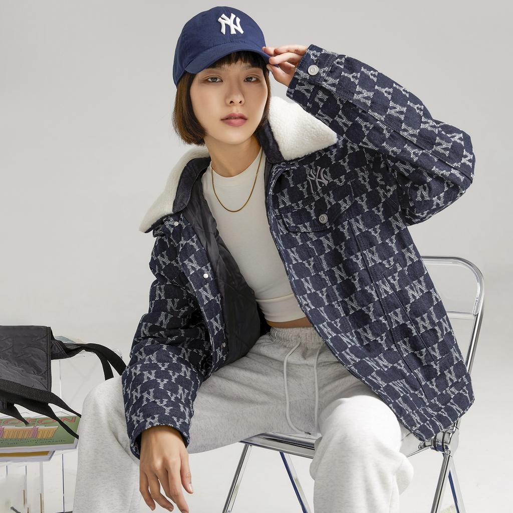 New MLB Jacket Unisex Dark Marine Blue 3ADKM0124-50NYD