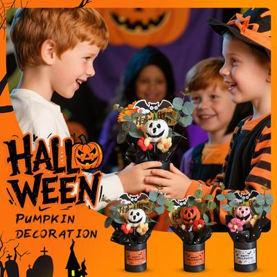 Ręcznie Robione Kwiaty Szydełkowe na Halloween - Sztuczny Bukiet Dziergany Bukiet do Dekoracji Domu Dekoracja Stołu - Typ Prezent