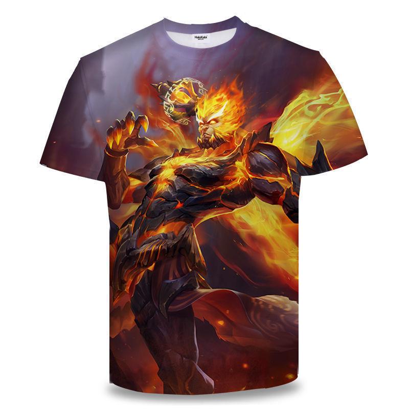 King of Glory Game Clothes Men's Short Sleeved T-shirt Spring and Summer Tee High School Students, Teenagers, Children's Trendy T-shirt Top