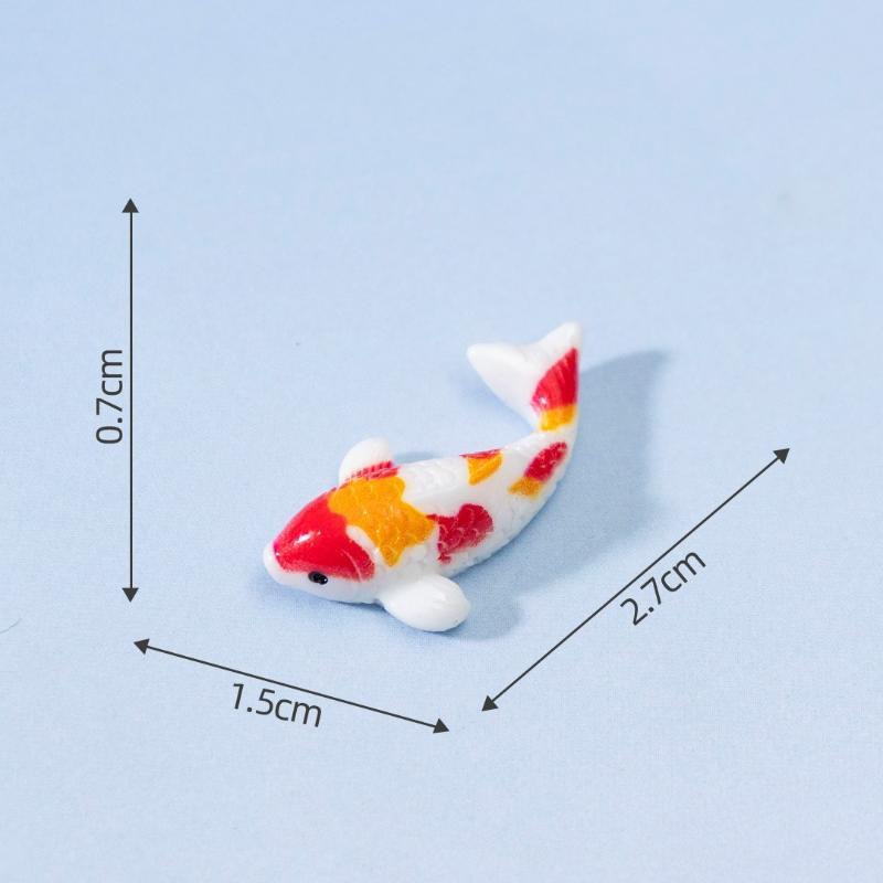 Mini-Harz-Koi-Fisch-Figuren Lebendige Mehrfarbige Lotus-Ornamente Korrosionsbeständig für Aquarium-Fischbecken Bonsai-Landschaftsgestaltung Dekor