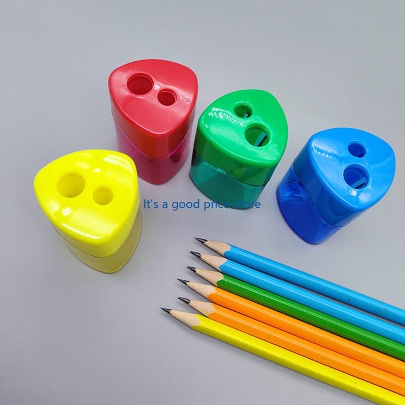 12 Stück Zwei-Loch-Bleistiftspitzer Ergonomischer Manueller Spitzer für 8MM-11MM Bleistifte Buntstifte Skizzenstift