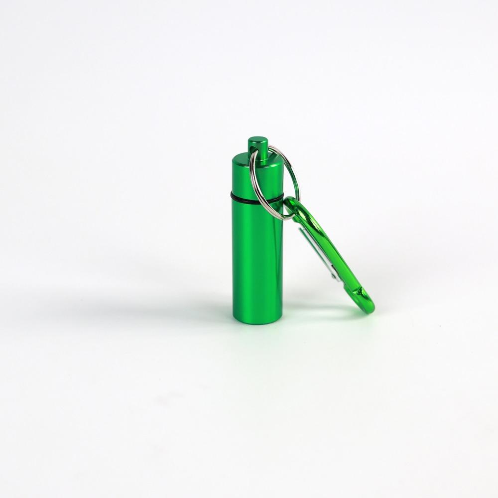 

Mini Hot Premuim Waterproof Portable Pill Case Organizer Keychain Box Container Bottle with Keyring for EarPlug Medicine Fishoil зелений