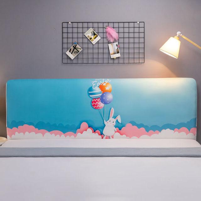 Cartoon Headboard Cover Dustproof All -Inclusive Stretch Print Bedside Cover Guest Room Bedside Backrest Decorative Protective