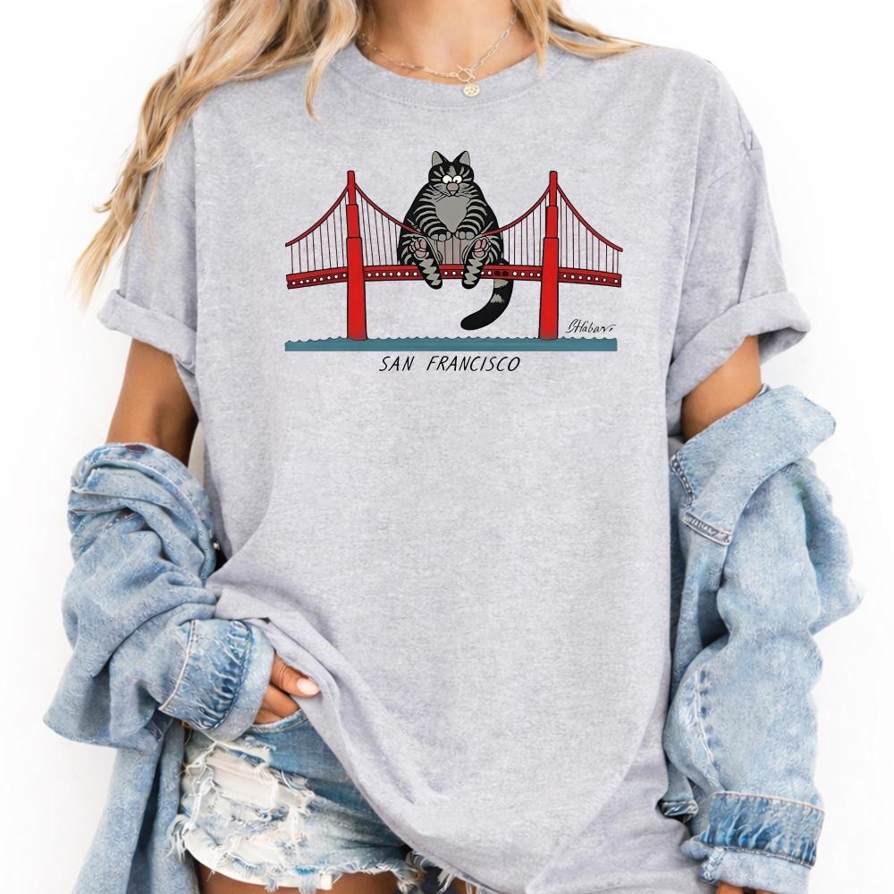 Ryan Gosling Kočičí tričko Golden Gate Bridge San Francisco Kočičí grafické tričko 2026 Letní móda Tričko Unisex a Unisex Pohodlné