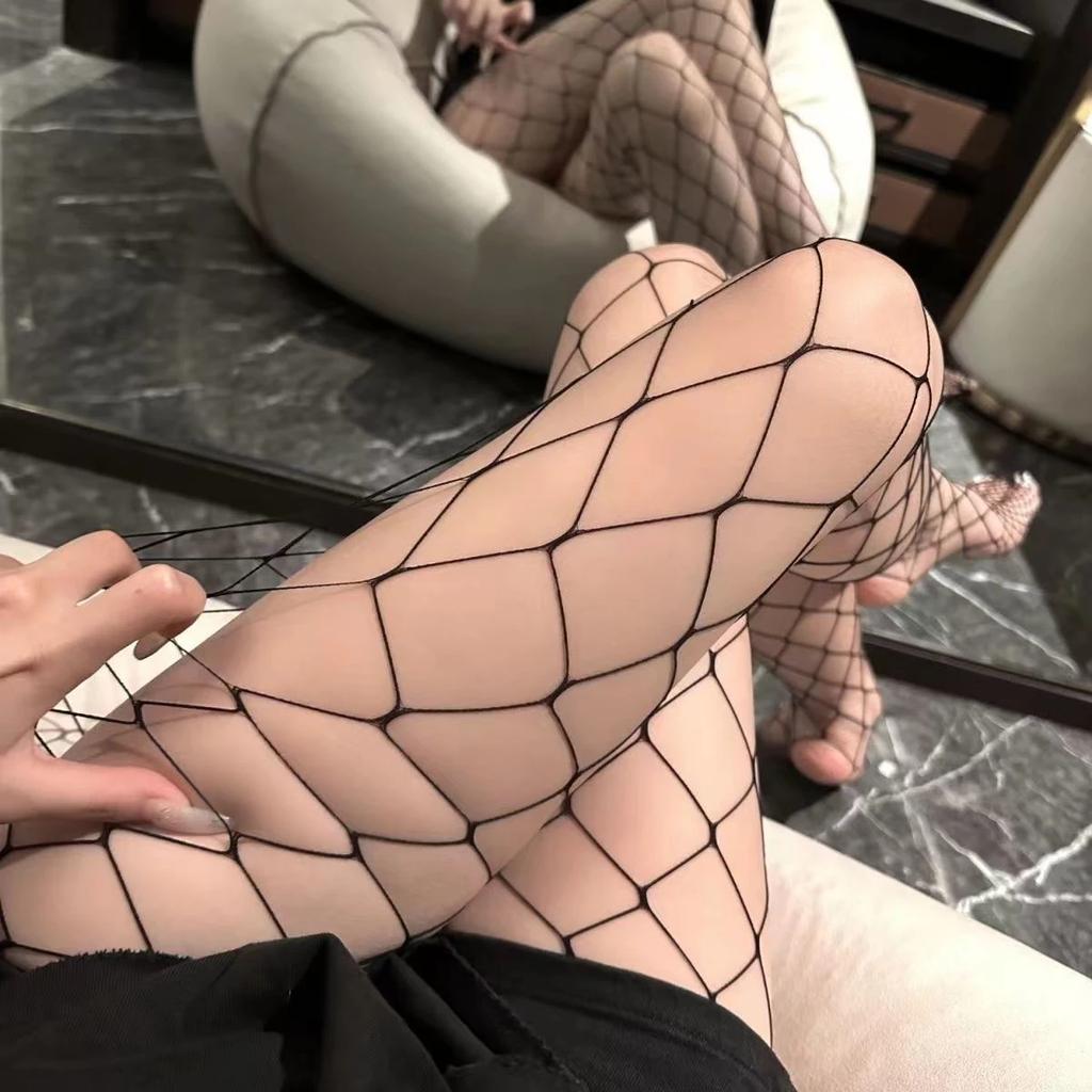 Damskie długie seksowne wydrążone pończochy z siateczki czarne pończochy z wysokim stanem rajstopy z siateczki bielizna wysokiej jakości