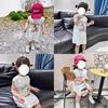 Cartoon Girl Summer Tank Dress With Cotton Fabric For Toddler Kids