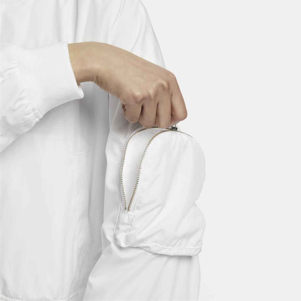 Nike Sportswear Essentials Solid Color Casual Baseball Collar Long Sleeve Jacket Women jackets White FN2840-100