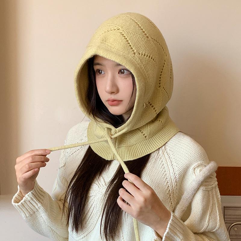 Women'S Winter Soft Beanie Hoodie Balaclava Hooded Scarf - Thermal Face Mask & Neck Gaiter, Stretchy Adjustable Drawstring Closure, Windproof