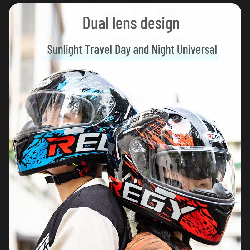 DOT Certified Double Visor Full Face Motorcycle Helmet with Warm Winter Lining.