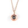 Multilingual 'I Love You' Projection Necklace with Cat's Eye Stone – Perfect Holiday Gift for Her