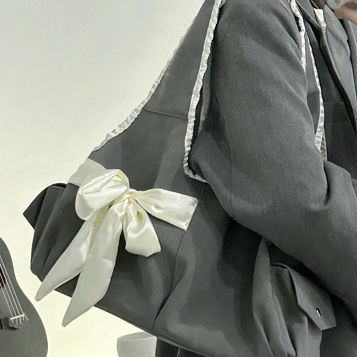 

Сумка Harajuku великої місткості Жіноча сумка Fairycore Aesthetic Bow Chic Grey Handbag Жіноча вінтажна мила сумка через плече One Size сірий