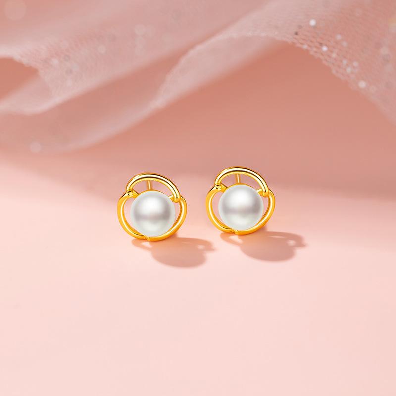 

Серьги-гвоздики в виде цветка, женские простые серьги с имитацией жемчуга, геометрические полые серьги, темперамент