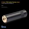 5pcs 3.5mm Audio Female 3 Pole Stereo Socket Gold Plated Earphone Wire Connector