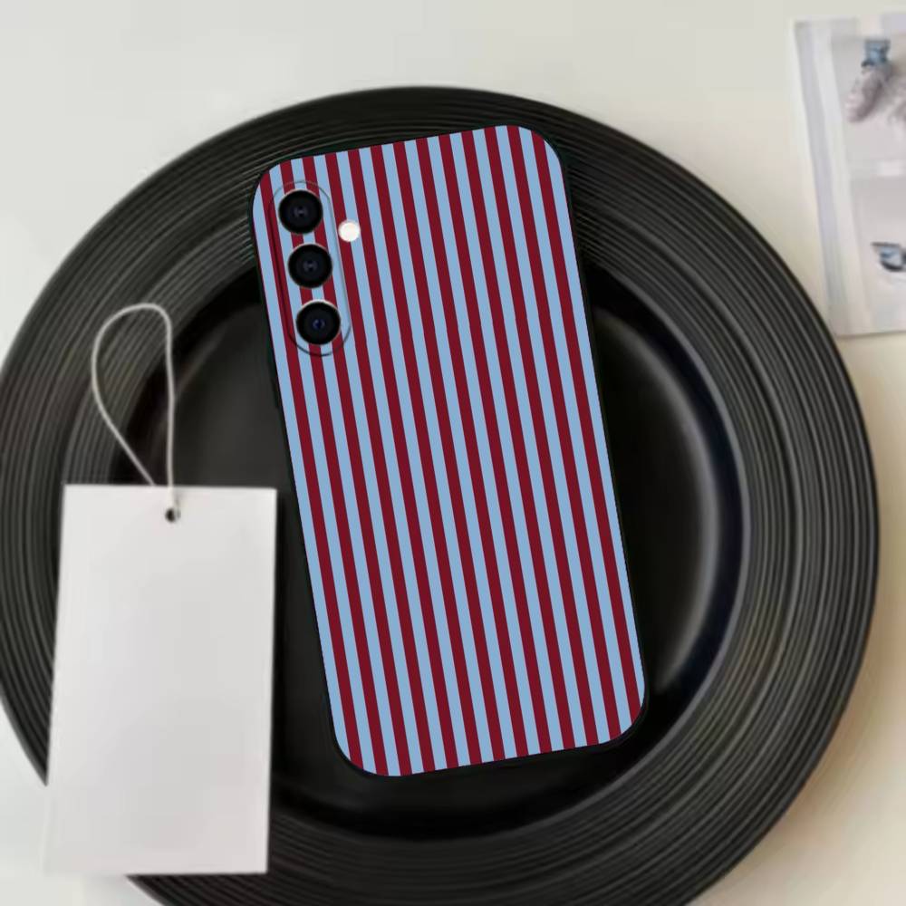 Burgundy White Stripe pattern Phone Case For Samsung Galaxy A73,A72,A71,A70,A53,A52,A51,Soft Silicone Black Cover