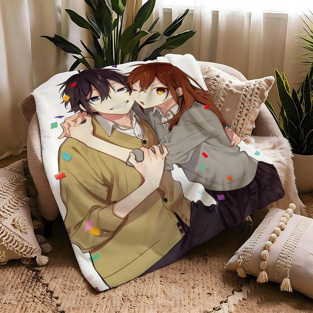 Anime H-Horimiya-a Throw Warm Soft Flannel Blanket, Multi-use for Sofa Bed Camping Travel Nap