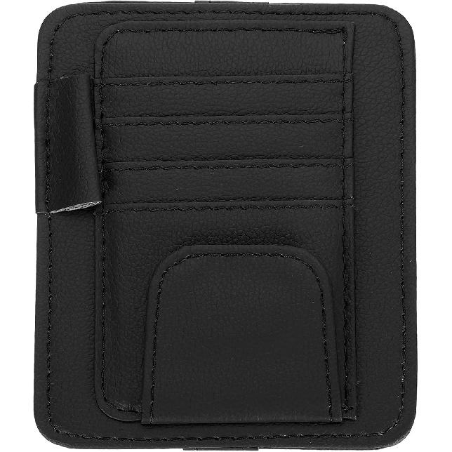 

PATIKIL 1 Pcs Car Sun Visor Organizer, 6.1 x 4.9 Inch PU Leather Vehicle Storage Pouch Holder for Sunglasses Card Pen Driver License Car Accessories, чёрный