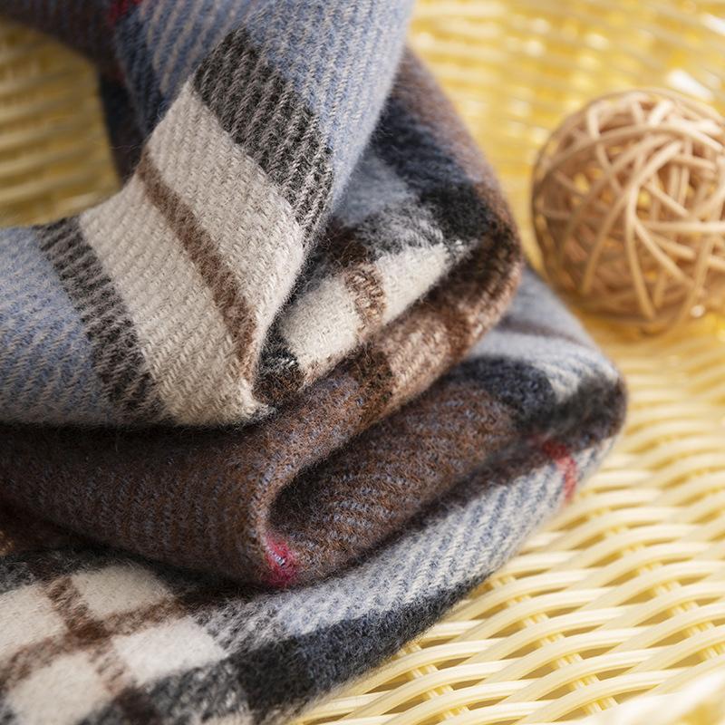 Diamond Pattern Men's Imitation Cashmere Scarf Autumn and Winter Commuting Neck Protection Cold Neck Scarf High End Warm Shawl