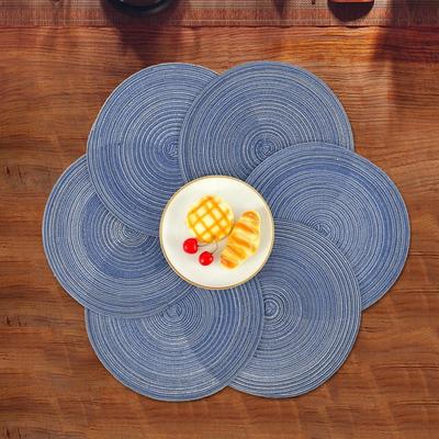 2pcs Round Braided Placemats Table Mats For Dining Tables Washable Heat For Party Bbq Use Anti Scalding And Anti Slip