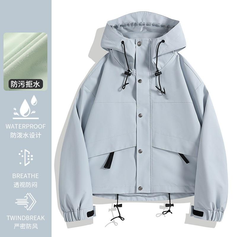 Womens Short Outdoor 3-in-1 Waterproof Windproof Jacket With Fleece Liner Hiking Camping Travel