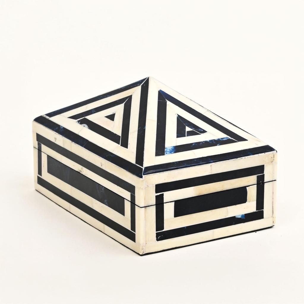 Geometric Pyramid Inlay Box – Handcrafted Decorative Storage for Jewelry & Keepsakes