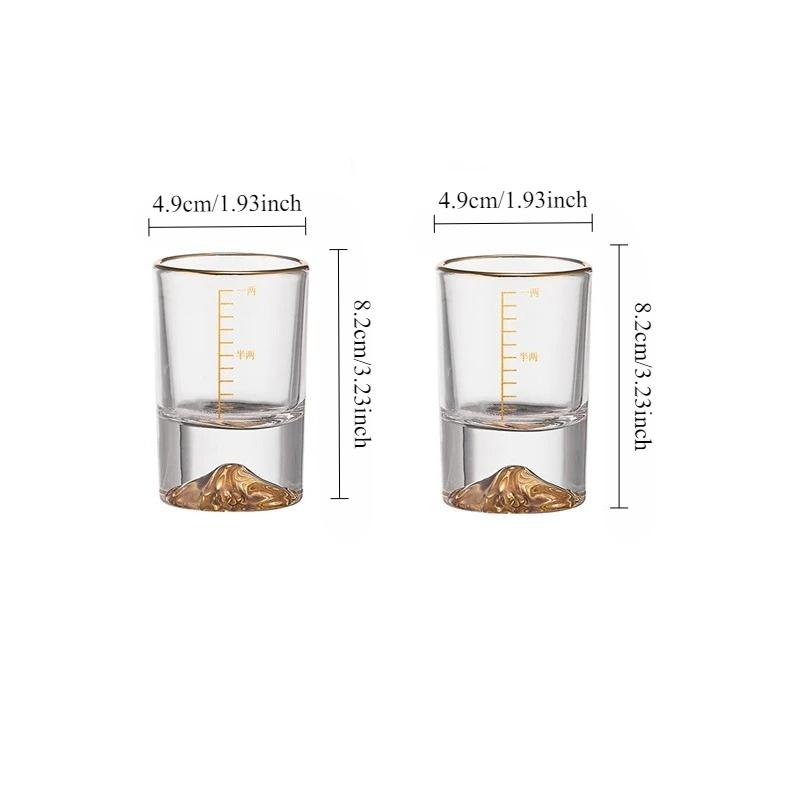 50ml/100ml Luxury Golden Mountain Wine Glass Crystal Gold Foil Glass Cup Spirits Cup Classic Brandy Glasses Drink Kawaii Cups 2pcs