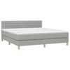 3140705 vidaXL Lit à sommier tapissier avec matelas Gris clair 160x200cm Tissu