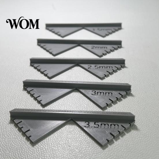 Taille-coin en carton 5 pièces/set Gabarits de coupe pour reliure, Outils de reliure, Guides 1,5 mm 2 mm, Règles de mesure en plastique 2,5 mm 3 mm 3,5 mm pour la fabrication d'albums