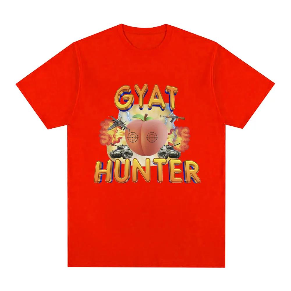 

Футболка с забавным мемом Gyat Hunter, женская модная футболка в стиле ретро с коротким рукавом, повседневная свободная футболка большого размера, уличная одежда, унисекс 4XL