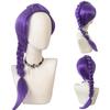 Perucas Cosplay Kpop Hunters Rumi Mira Zoey para Crianças Meninas Anime Hunters Cabelo Longo Roxo Preto Peruca Sintética Trançada Adereço de Fantasia