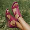 2024 Women's Roman Style Open Toe Wedge Sandals - Plus Size, Height-Increasing, Versatile, and Stylish