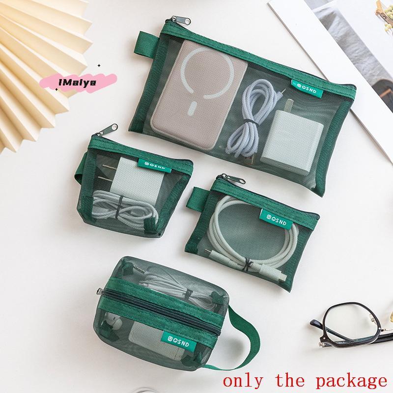 M-6Pcs Portable 3D Card Organizer Pouches Transparent Mesh Coin And Miscellaneous Storage Bags Travel Cosmetic Bag
