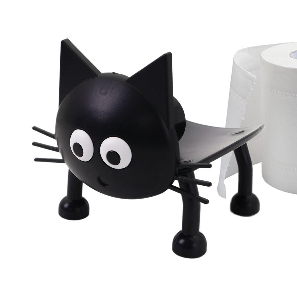 Cat Shaped Toilet Paper Holder 3D Funny Cat Tissue Roll Stand Free Standing Toilet Paper Stand Bathroom Shower Decoration