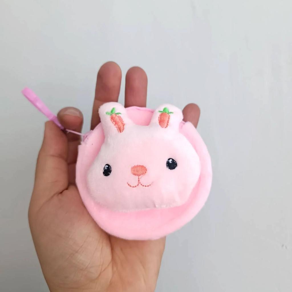 Creative Purse Cartoon Frog Animal Cute Zipper Plush Three-dimensional Coin Purse Pouch Purse Earphone Wallet Key Bag