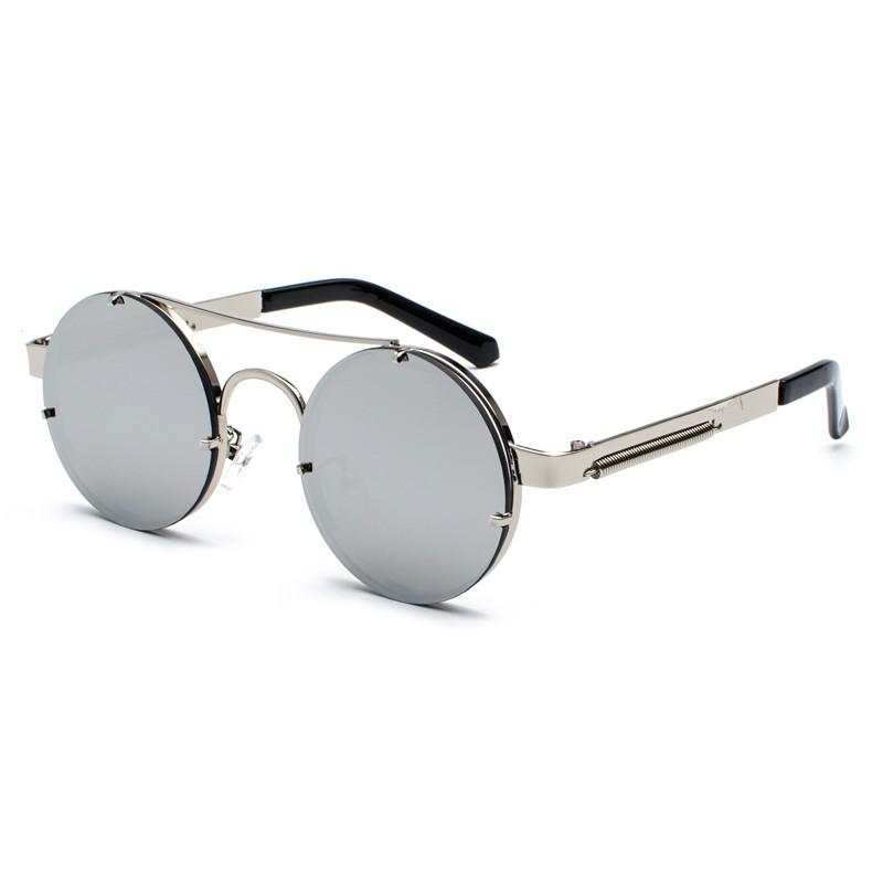 

Металлические круглые солнцезащитные очки без оправы в стиле стимпанк
