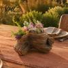 Durable Resin Succulent Pots Tree Stump Flowerpot for Succulents Small Plants, Imitation Wood Grain Planter Natural Style Plant Indoor Home