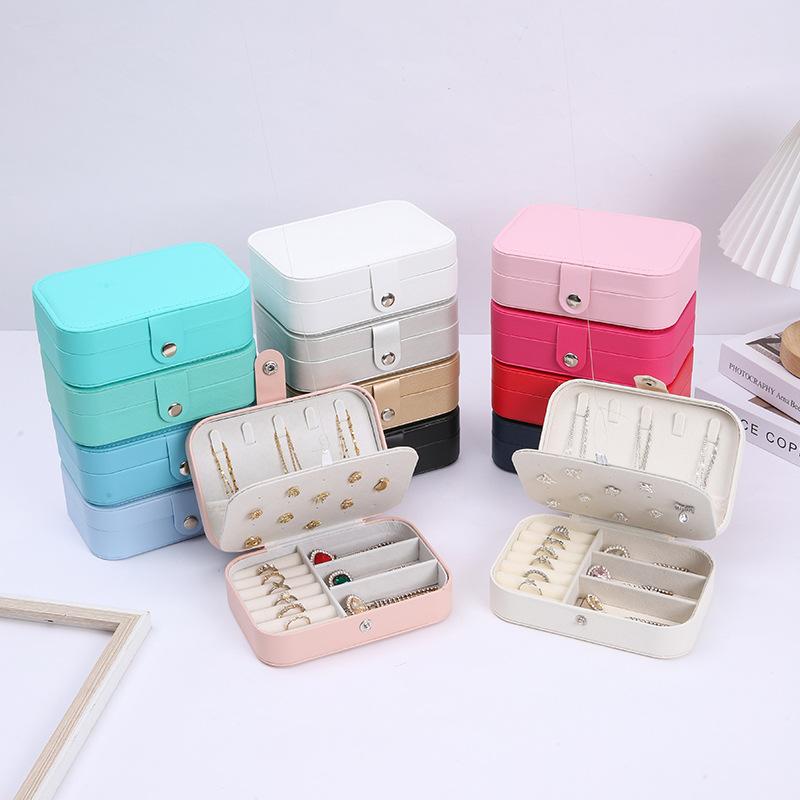 Jewelry storage box High-grade anti-oxidation stud earrings, necklace, jewelry ring grid desktop large-capacity display box