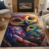 Multiple sizes Cute owl with rainbow feathers Carpet for Living Room Bedroom Sofa Home Decor Rus Non-slip Floor Mat Luxury Gift