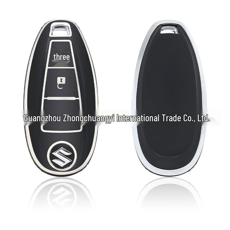 TPU Key Case for Suzuki Vitara, Fengyu, Xiaotu, Qiyue, Tianyu, SX4 - Silver Edge