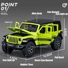 1:32 Wrangler Rubicon Model Toy Alloy Diecast Car Doors Opened Sound Light Pull Back Miniature Off-road Vehicle Kid Holiday Gift