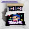 True and the Rainbow Kingdom 3pcs Bedding Set Duvet Cover Closure Includes 1 Duvet Cover & 2 Pillowcases for All Seasons Bedroom Home Dorm Decor