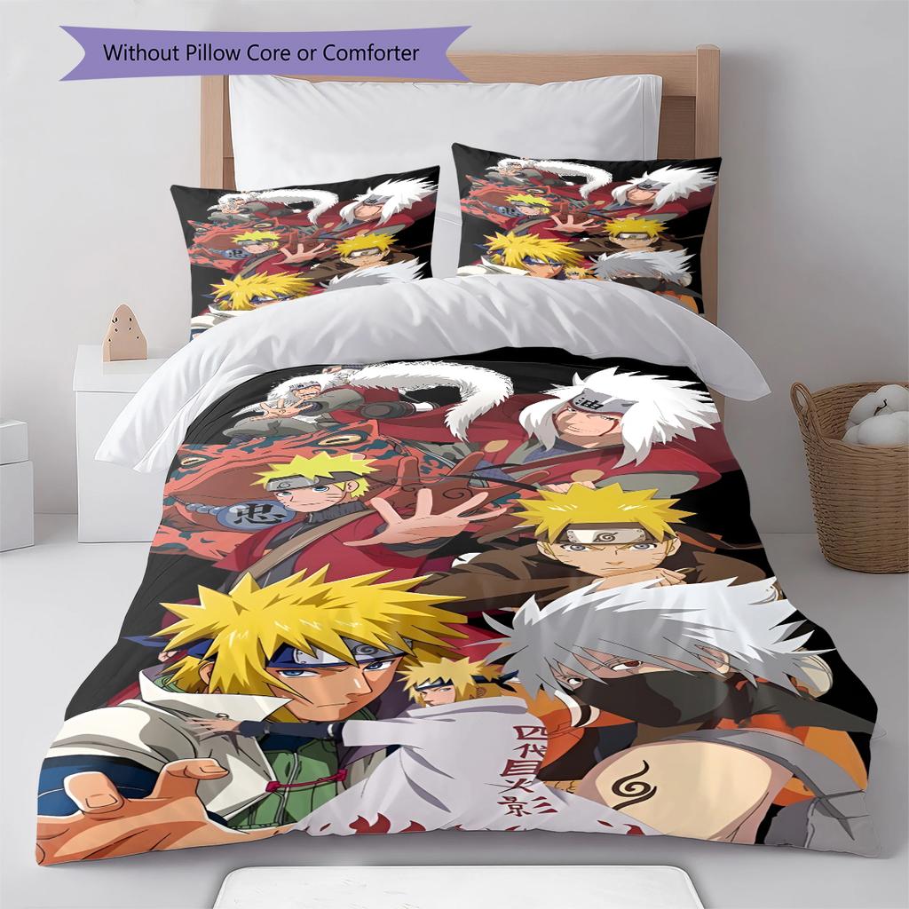 Juego de Ropa de Cama con Estampado de Dibujos Animados Colcha Funda de Colcha Funda de Almohada Decoración del Hogar Regalo de Cumpleaños (1 * funda nórdica + 2 * fundas de almohada, sin núcleo)