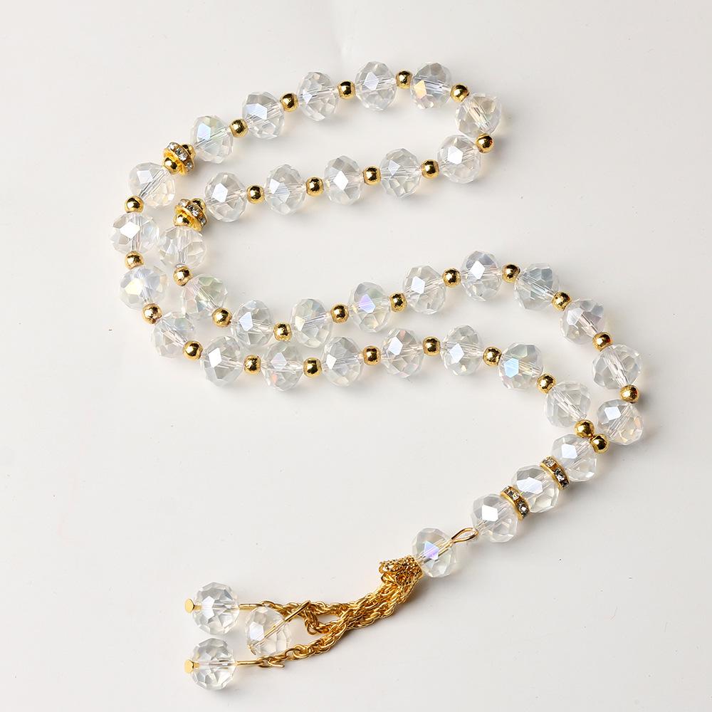 Браслет из 10-мм кристальных исламских молитвенных бусин - 33 бусины Тасбих Мисбаха