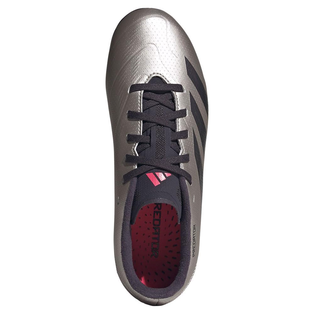 Soccer Spikes Junior Kids Predator LEAGUE Boys Girls NKE59 Platinum Cm [Adidas] HG/AG 17~24.5cm Metallic/Aurora Black/Turbo (IF6410) 21.5