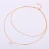 Necklace Simple Wear-resistant Women Double Layer Faux Pearl Pendant Chain for Party