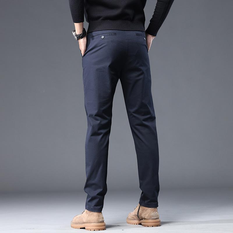Spring and Summer New Men's Casual Pants Solid Color Business Straight Slim Fit Fashionable Personality Trousers Men