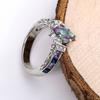 1Pc Stunning Colorful Oval Zirconia Ring European and American Popular Fashion Jewelry