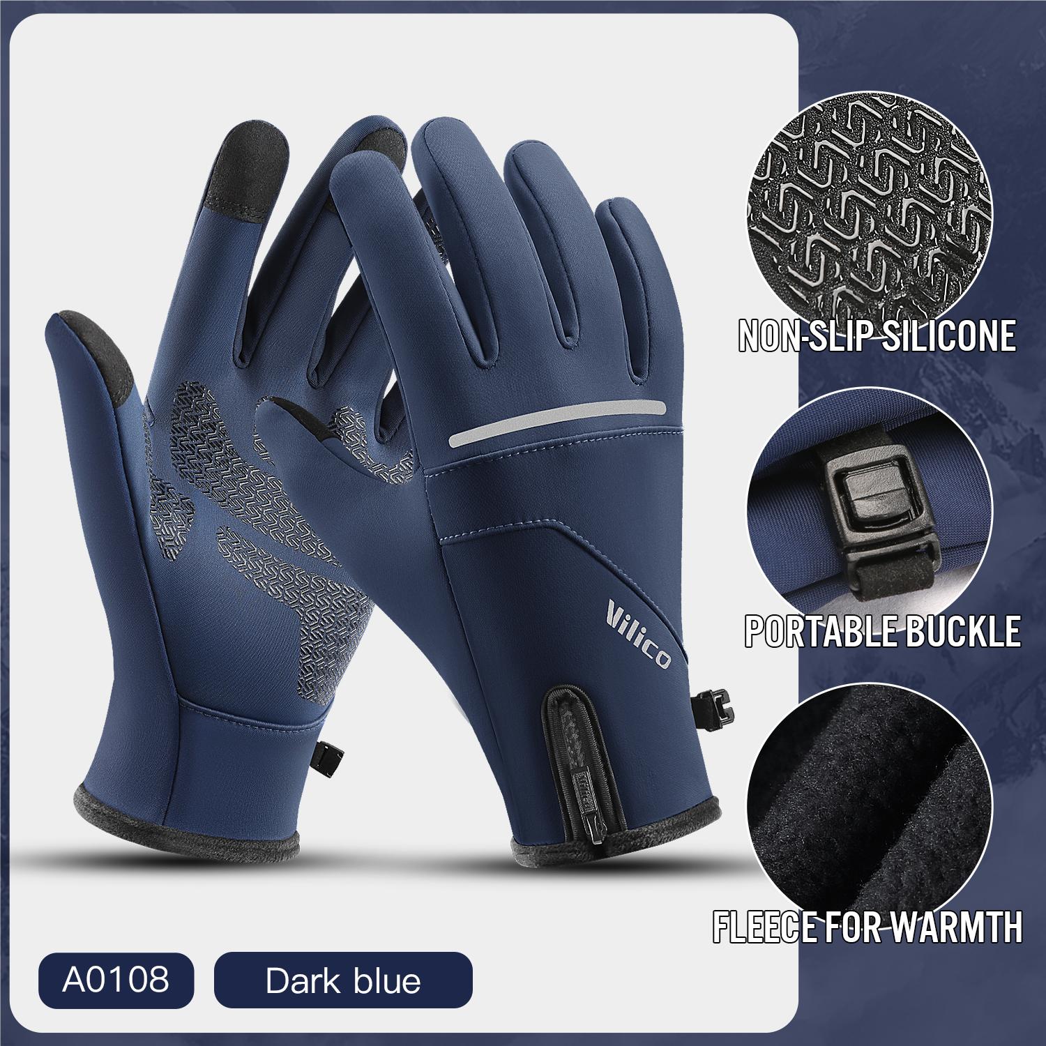 

Winter Sports Plus Velvet Warm Gloves Ideal For Men And Women Touch Digital Screen Ski Cycling Bicycle Riding Cold-Proof Outdoor Gloves M