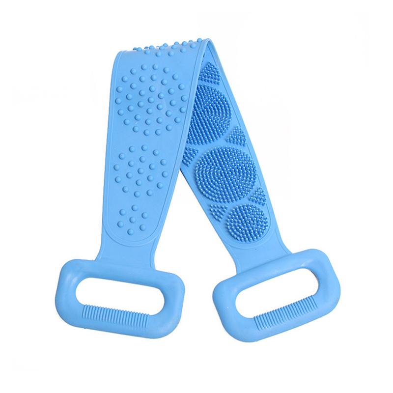 

Модний унісекс рушник Силіконова масажна щітка для чищення Двосторонній чоловічий ремінь Щітка для ванни для тіла Жіночі інструменти для чищення Скруббер для спини 1PC синій