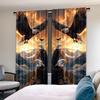 2 Panels Bald Eagle Printed Curtains Mountain Landscape Window Drapes Polyester Living Room Bedroom Home Decor